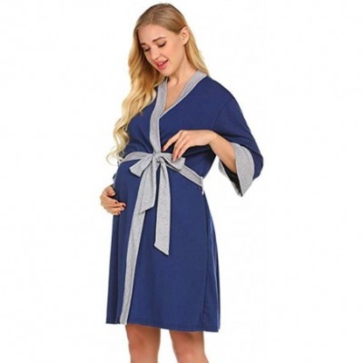 Nightgowns & Sleepshirts Women's Maternity Nightgowns-Adjustable Belt Delivery/Labor/Nursing Pregnancy Gown for Hospital Brea...