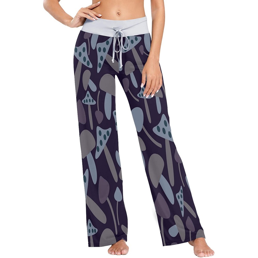 Bottoms Womens Pajama Lounge Pants Seamless Pattern with Amethyst Wide Leg Casual Palazzo Pj Sleep Pants Girls 3d Print 2 - C...