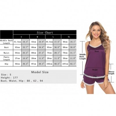 Sets Women's Silky Satin Sleepwear Set Cami Adjustable Shorts Pajamas - Z-black - CQ18RL6X7UI