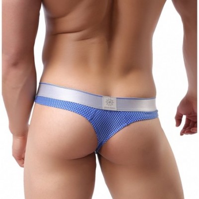 G-Strings & Thongs Fashionable Sexy Thongs Colored Plaid Comfortable Swim G-String - Blue - CW18DL2WL0W