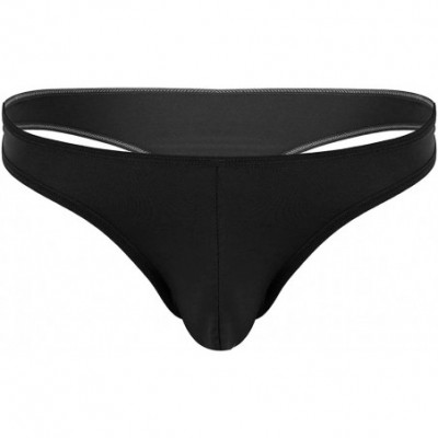 G-Strings & Thongs Men's Strap O-Ring Pouch Thong Underwear Low Rise Bikini Briefs G-String - Black - CK18SM87G5E