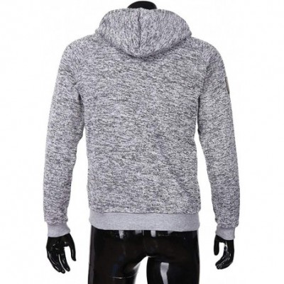 Thermal Underwear Men's Autumn Long Sleeve Zipper Hooded Sweatshirt Outwear Tops Blouse - Grey - C918LETD63G