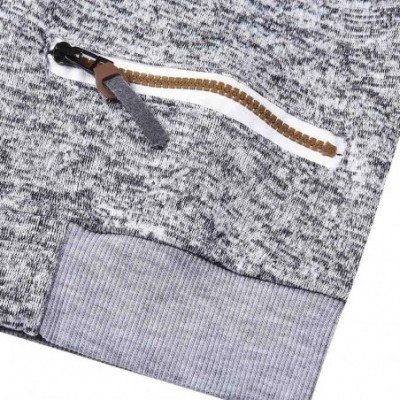 Thermal Underwear Men's Autumn Long Sleeve Zipper Hooded Sweatshirt Outwear Tops Blouse - Grey - C918LETD63G