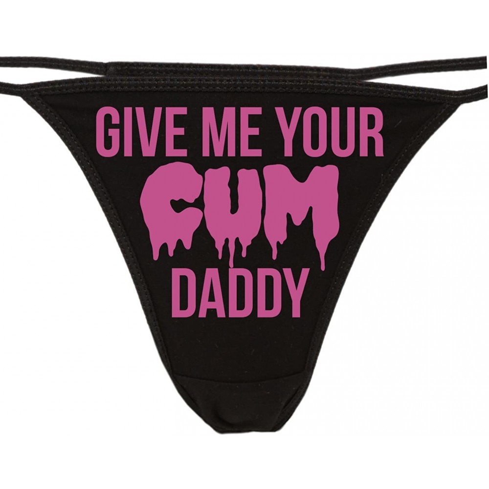 Panties Give Me Your Cum Daddy Thong Panties - DDLG CGL BDSM Underwear for Your Baby cumslut - Raspberry - CQ187HXM38Z