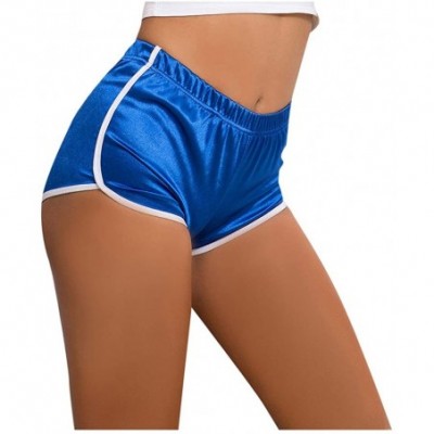 Thermal Underwear Fashion Ladies Sexy Pure Color Fitness Running Easy Yoga Pants Shorts - Blue - CV197KA7MQR