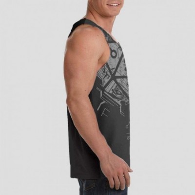 Undershirts Men Muscle Tank Top Summer Beach Holiday Fashion Sleeveless Vest Shirts - Fantasy D20 Dice Black - C719DE060R3