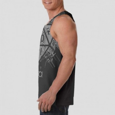 Undershirts Men Muscle Tank Top Summer Beach Holiday Fashion Sleeveless Vest Shirts - Fantasy D20 Dice Black - C719DE060R3