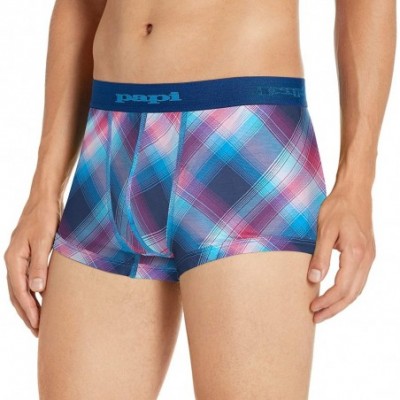 Trunks Men's Summer Retreat Plaid Brazilian Trunk - Directoire Blue - CQ18T0TD230