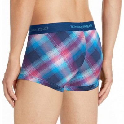 Trunks Men's Summer Retreat Plaid Brazilian Trunk - Directoire Blue - CQ18T0TD230