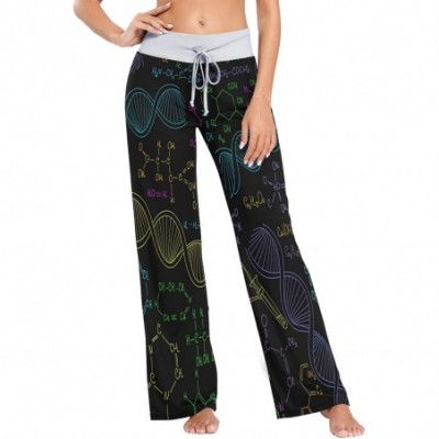 Bottoms Multicolored Chemistry Women Pajama Pants Bottoms Palazzo Yoga Stretchy Wide Leg Trousers - CM19C4TY8W6