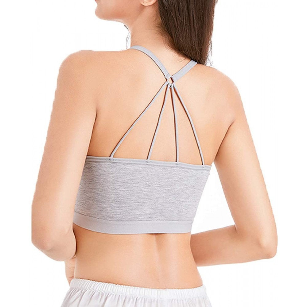 Camisoles & Tanks Mini Camisole with Built-in Bra Adjustable Spaghetti Strap- Padded Short Cami Bra for Yoga- Comfortable Tan...