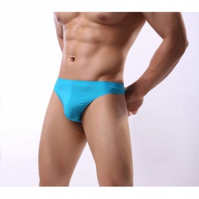 G-Strings & Thongs Men Sexy Briefs Underwear Ice Silk G-String Thong Tanga Exotic Panties T-Back Underpants Shorts - Khaki - ...