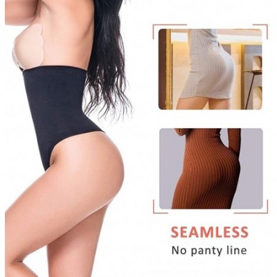 Shapewear Women's Tummy Control Panty Slimmer Seamless High Waist Brief Shapewear Thong Shaper - Black - 4 Bones - CG17AZ4D5S6