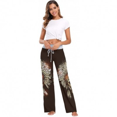 Bottoms Women's Loose Casual Comfy Pajama Pants Drawstring Palazzo Wide Leg Lounge Pants - Color10 - CH197EIWRK7