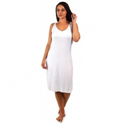 Slips Women's Full Slip Mini Dress Cami Spaghetti Strap | Reg & Plus Sizes - White - CC195KRDXZ7