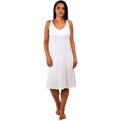 Slips Women's Full Slip Mini Dress Cami Spaghetti Strap | Reg & Plus Sizes - White - CC195KRDXZ7