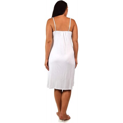 Slips Women's Full Slip Mini Dress Cami Spaghetti Strap | Reg & Plus Sizes - White - CC195KRDXZ7