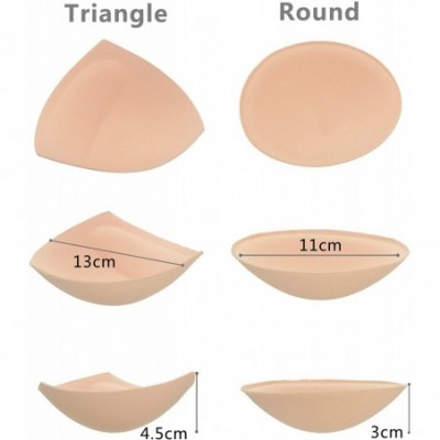 Accessories 6 Pairs Bra Pads Bra Insert Cups Push-up Foam Bra (Beige 1 Triangle+Circle) - CV18S80A74Y