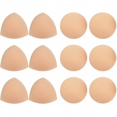 Accessories 6 Pairs Bra Pads Bra Insert Cups Push-up Foam Bra (Beige 1 Triangle+Circle) - CV18S80A74Y