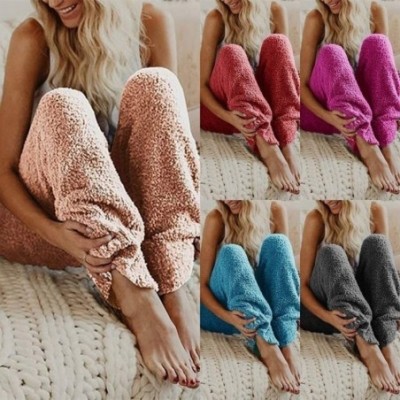 Bottoms 1PC Womens Cozy Fuzzy Fleece Pajama Pants Winter Warm Cozy Plush Lounge Holiday Sleepwear - 26 - CV18N9U0NUA