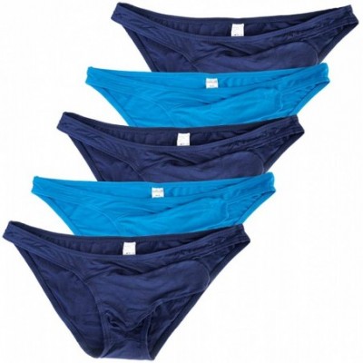 Boxer Briefs Men's Sexy Underwear Boxer Briefs with Sheath - 5 Pairs Bikinis - 3 Dark Blue/2 Light Blue - C518GOITI95