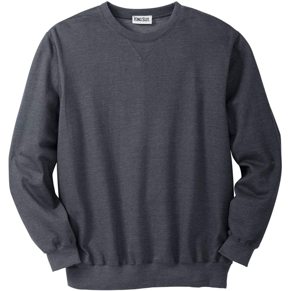 Sleep Sets Men's Big & Tall Fleece Crewneck Sweatshirt Sweatshirt - Heather Charcoal (5044) - CM18IZKS0UU