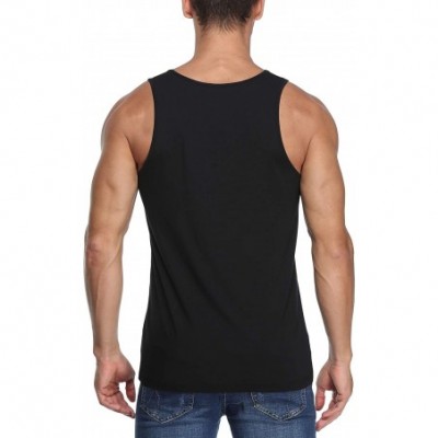 Undershirts Mens Undershirts Tank Tops Crew Neck Stretchy Bamboo Rayon Base Tank Shirts - 3 Pack Black - CG194OLDYM7