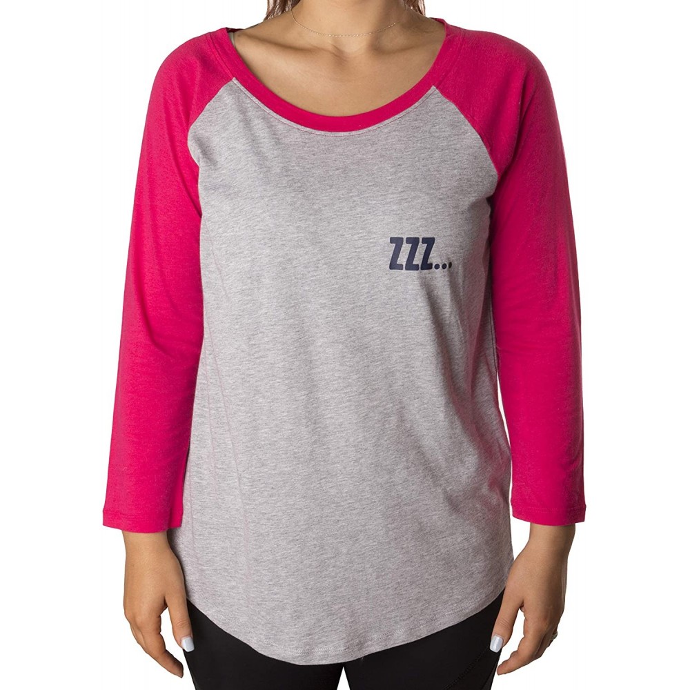 Tops Raglan-Sleeve Graphic Zzz Pajama Top (Large) Grey - CN18TY6ZWNE