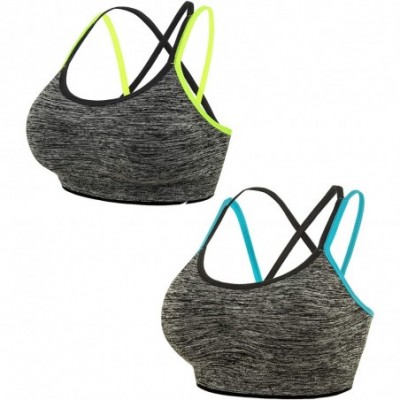 Bras Women's Yoga Bra High Impact Sports Bras Zipper Closure Racerback Support Bra Padded Strappy Sports Bras Medium Workout ...