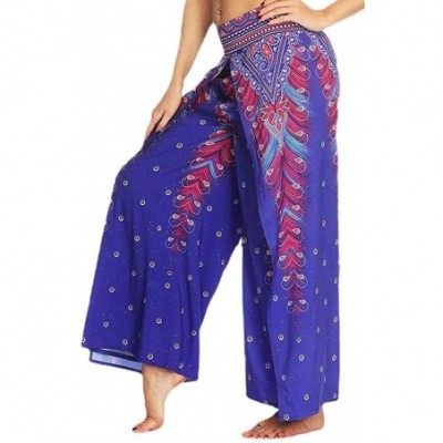 Bottoms Women Wide Leg Sleep Pant Split Loose Casual Bohemian Palazzo Yoga - 4 - C819DUHQGST