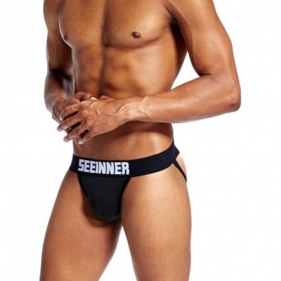 G-Strings & Thongs Men's Jockstrap Underwear Sexy Cotton Jock Strap Athletic Supporter - A7-black - CD18Y22GX7Q