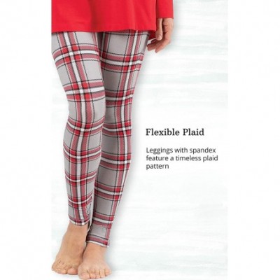 Sets Pajamas for Women - PJs Women- Long Sleeve Top & Leggings - Red Plaid - CF18IOHZSEW