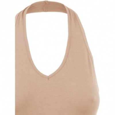 Bras Womens Sexy Halter Classic Open Back Sleeveless Camisol Top - Bekdowd520-taupe - C6186WH69LD