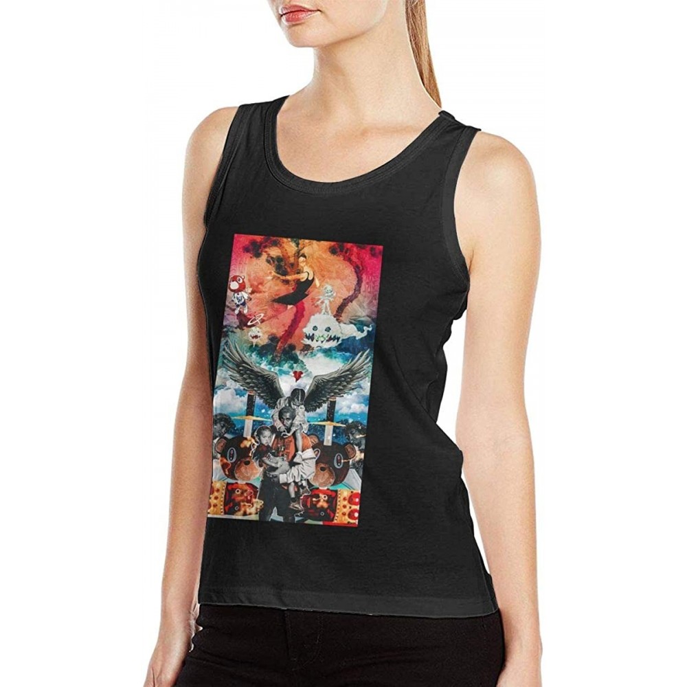 Camisoles & Tanks Kanye West Women's Sexy Tank Vest Custom Vest T-Shirt Black - Black - CN19DUCLMH5