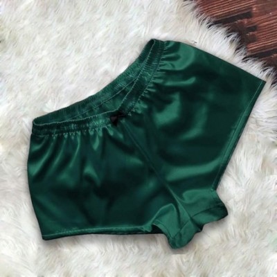 Sets Women's Pajamas 2PC Sleepwear Lingerie Lace Satin Bowknot Cami Bralette and Shorts Pajama Sets - Green - C8194UTX3R0