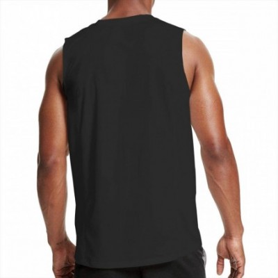 Undershirts Men's Black Summer Round Neck Sleeveless T-Shirt-Ramones Cotton Tank Tops for Gym - Ramones23 - C5190XCS382