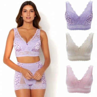 Bras Rhonda Shear Pin Up Lace Overlay Bra 3-Pack - Butterfly - C618IO4KIUK