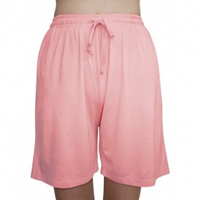 Bottoms Womens Modal Pajama Shorts Bamboo Sleep Shorts Pajama Pants with Drawstring & Pockets - Pink - CE18QX8W48L