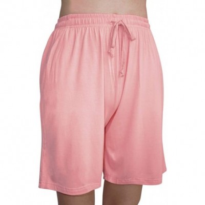 Bottoms Womens Modal Pajama Shorts Bamboo Sleep Shorts Pajama Pants with Drawstring & Pockets - Pink - CE18QX8W48L