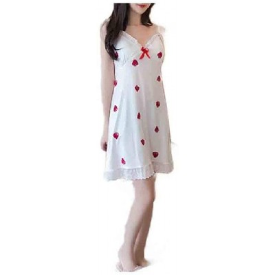 Nightgowns & Sleepshirts Women's Short Dress Everyday Summer Cozy V Neck Sling Sleep Dress - As2 - CO1900UU7L7