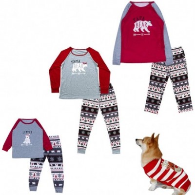 Sets Christmas Pajamas for Family Long Sleeve Matching Polar Bear Pajama PJ Sets - Dogs - CS18LD2O49Q