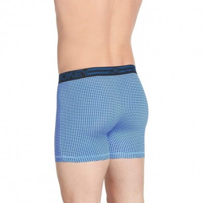 Boxer Briefs Men's Underwear Active Microfiber Boxer Brief - 3 Pack - Just Past Midnight/Spikey Geo/Outrageous Blue - CN12ISD...