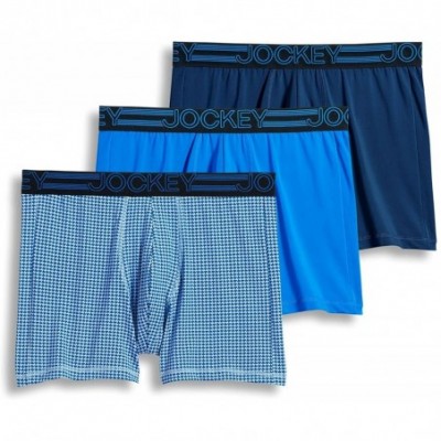 Boxer Briefs Men's Underwear Active Microfiber Boxer Brief - 3 Pack - Just Past Midnight/Spikey Geo/Outrageous Blue - CN12ISD...