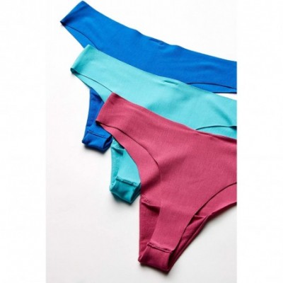 Panties Women's Modal Clean Cut Thong Underwear- 3 Pack - Turkish Sea Blue/Magenta Haze /Baltic Blue - CZ187CWM0K0