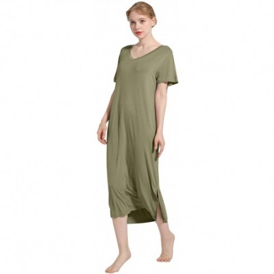 Nightgowns & Sleepshirts Womens Nightdresses Nightshirts Dressing Gown Nightwear Pyjamas Short Sleeves Lingerie Sleepwear Che...