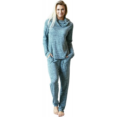 Tops Carefree Threads Womens Loungewear Top with Pocket and Cowl Neck - Mint - C3180TXXASR