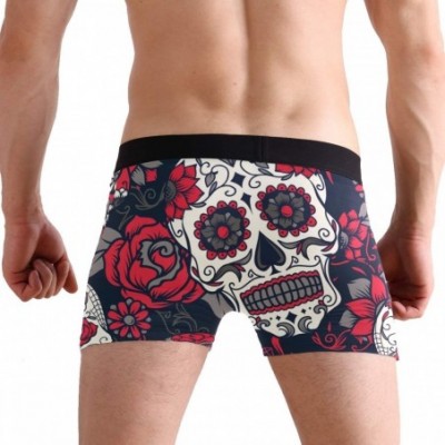 Boxer Briefs Fashion USA Statue of Liberty Men's Underwear Boxer Briefs Breathable- Multi - Halloween Sugar Skull - CL18ZGCDTD5