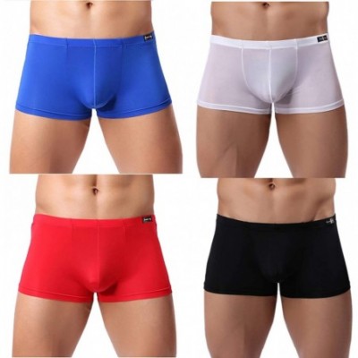 Boxer Briefs Men's Silky Boxer Briefs Short Leg Underwear Pack Health to Wear - 4pack-a02 - CB186TTLQCY