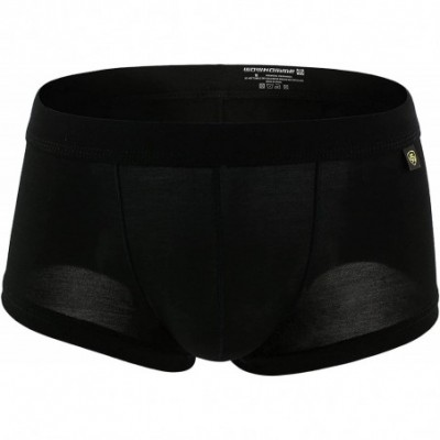 Trunks Men's Boxer Briefs Modal Stretch Regular Pouch Underwear - Black - CV193Y8ING3