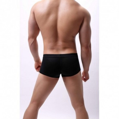 Trunks Men's Boxer Briefs Modal Stretch Regular Pouch Underwear - Black - CV193Y8ING3